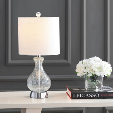Playa 21" Metal/Bubble Glass LED Table Lamp - JONATHAN Y
